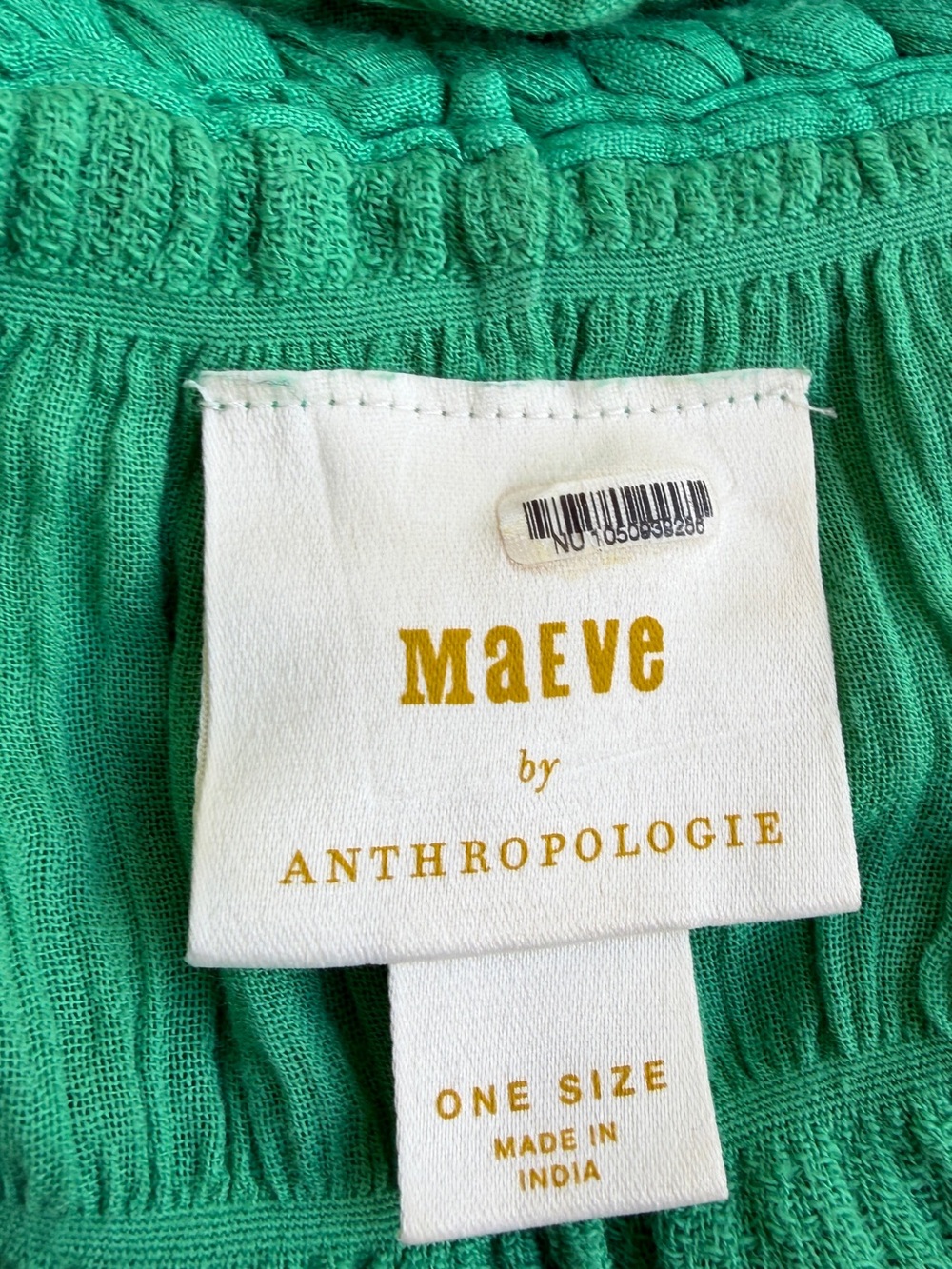 Anthropologie Maeve Ruched Side-Slit Kimono Green Smocked Top Sz OS - Picture 9 of 10